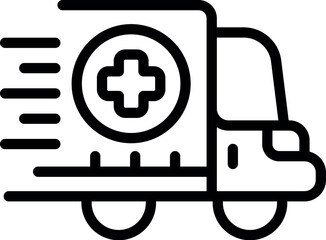 Person ambulance car icon outline vector. Service rescue. Auto alarm