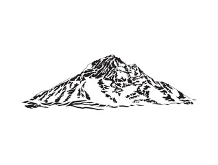 mountain landscape vector hand drawing. useful for logo design elements.