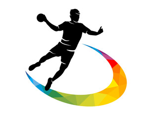 Handball sport graphic for use as a template for flyer or for use in web design.