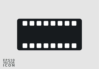 Fototapeta premium Cinema filmstrip roll on white background. Blank negative film. 35mm film slide frame. Cinema or photo frames. Long, retro film strip frame. Vector illustration