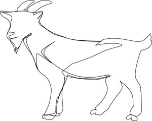 The illustrations and clipart. an outline sketch of goat