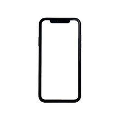 Realistic smartphone mockup. Cellphone frame with blank display isolated templates, phone different angles views.