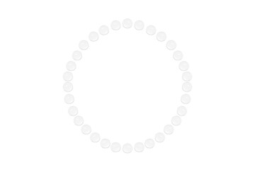 Drops of transparent gel or water are arranged in a circle. PNG