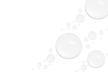 Drops of transparent gel or water in different sizes. PNG