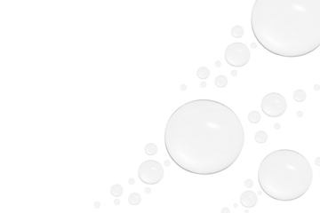 Drops of transparent gel or water in different sizes. PNG