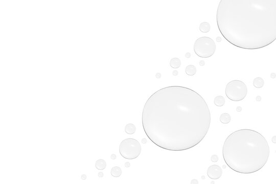 Drops of transparent gel or water in different sizes. PNG