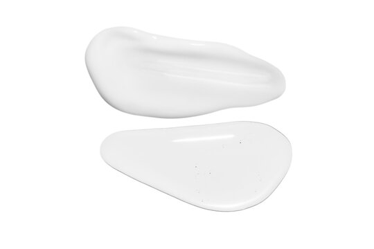 Drops of transparent gel and a dab of white cosmetic cream. PNG