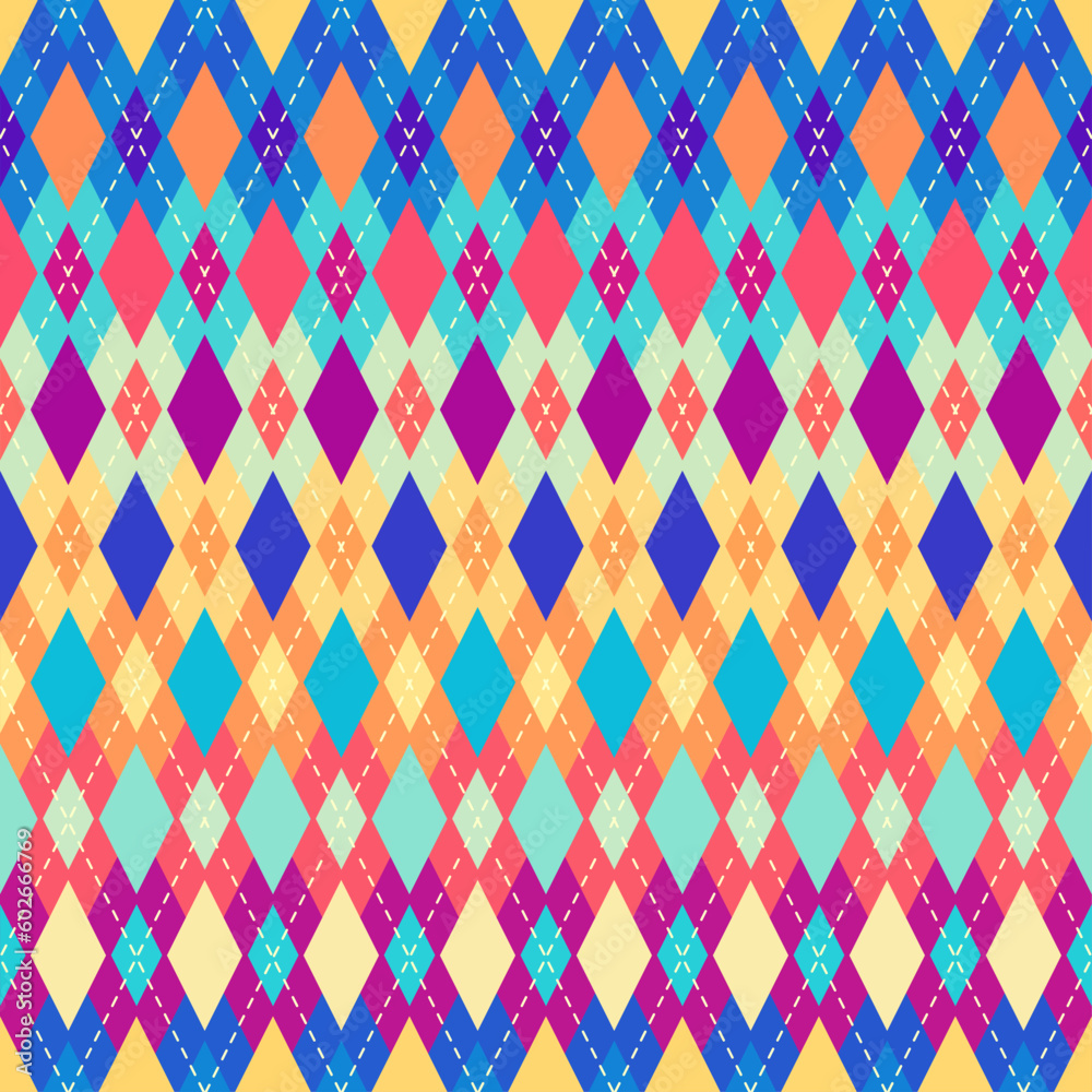 Aufkleber Argyle seamless vector pattern background. Pattern of a rhombuses.
