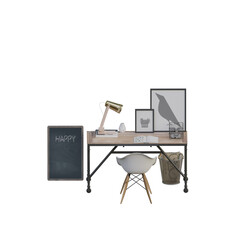 Work Office Desk or Work Station 3D PNG Images