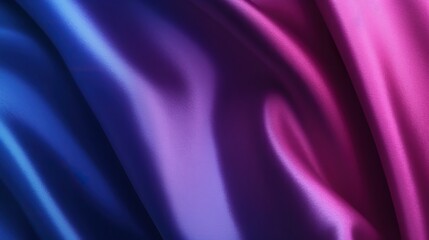 Fototapeta premium Black blue violet purple maroon red magenta silk satin. Color gradient. Colorful abstract background. Drapery, curtain. Soft folds. Shiny fabric. Glow glitter neon electric light metallic. Line stripe