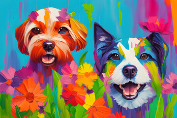 Dogs With Flowers