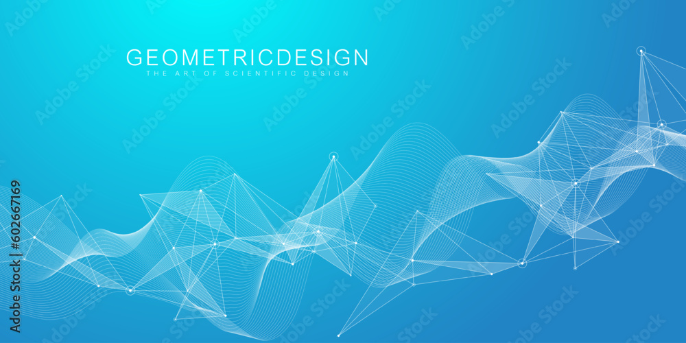Aufkleber Global network connection concept. Social network communication in the global business concept. Big data visualization. Internet technology. Vector illustration.
