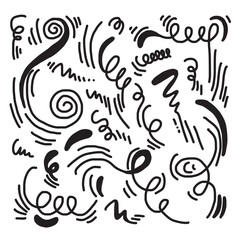 doodle wind illustration vector hand drawn style. abstract doodle.