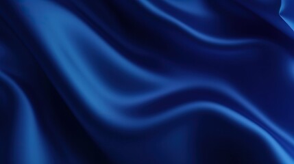 Abstract dark blue background. Silk satin. Navy blue color. Elegant background with space for design. Soft wavy folds