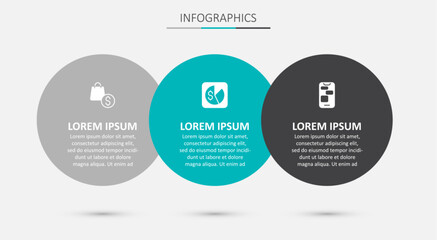 Set Market analysis, shopping bag and dollar and Mobile 24 hours support. Business infographic template. Vector