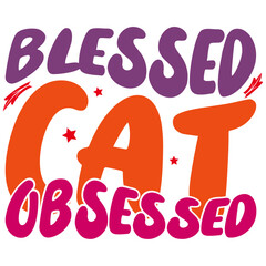 Retro Cat T-shirt Design, Vector