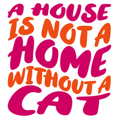 Retro Cat T-shirt Design, Vector