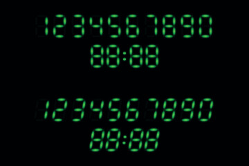 Fototapeta premium Set of calculator digital numbers. Electronic figures vector illustration.