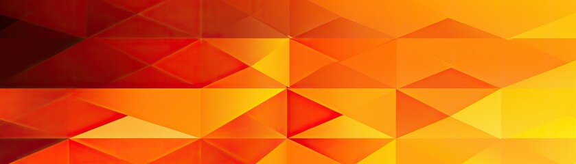 Yellow orange red brown abstract background for design. Geometric shapes. Triangles, squares, stripes, lines. Color gradient. Modern, futuristic. Bright. Web banner. Wide. Panoramic