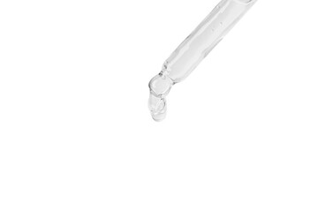 A flowing transparent gel from an eyedropper. Without background. PNG