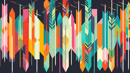 Seamless pattern with stylized feathers. colorful background.
Abstract seamless pattern. illustration for your design
In retro style.  Generated AI