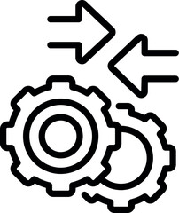 Gear system barter icon outline vector. Payment digital. Rich data