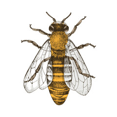 Vector illustration of front view bee