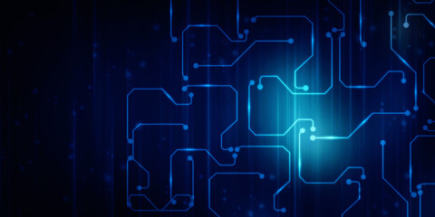 2d illustration Abstract futuristic electronic circuit technology background