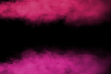 Pink powder explosion on black background.