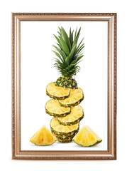pineapple in a beautiful picture frame