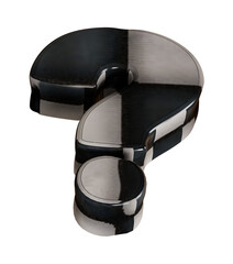 Question mark, black and white upholstered, 3d question mark in different positions. Png question mark. PNG, 3D render.