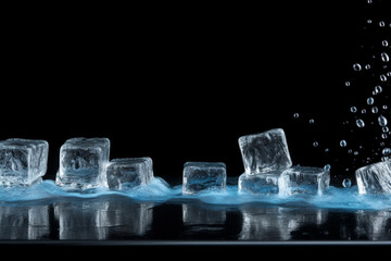 ice cubes sliding on the bar Generative AI