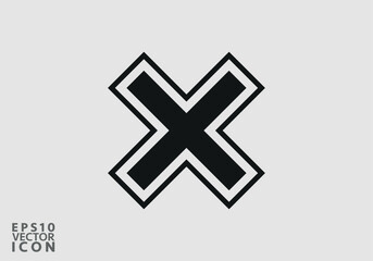 Obraz premium Cross Icon. Cancel icon. Close icon, Stop Icon - Prohibition Vector, Sign and Symbol for Design, Presentation, Website or Apps Elements.