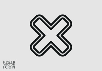 Obraz premium Cross Icon. Cancel icon. Close icon, Stop Icon - Prohibition Vector, Sign and Symbol for Design, Presentation, Website or Apps Elements.