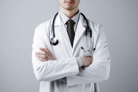Doctor in a white coat. Generative AI