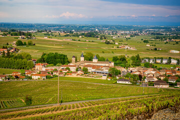 Vue sur le Beaujolais depuis le Mont Brouilly