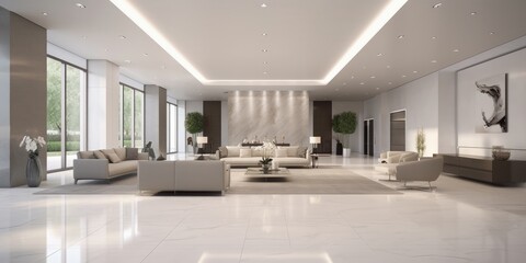 Obraz na płótnie Canvas Elegant Modern Lobby Interior Design AI Generated Generative AI
