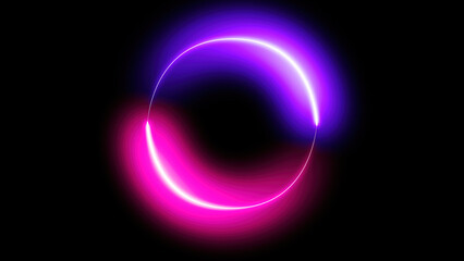 Blue neon light circle