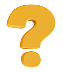 Question mark, yellow colored line pattern question mark.Png questionmark. PNG, 3D render.