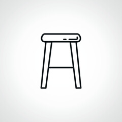 chair line icon. Dining chair web linear icon.