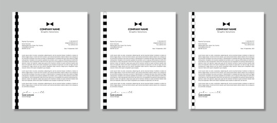 Modern Abstract Letterhead Template - 3 Variations