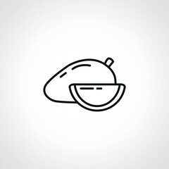 Mango line icon, fruit and tropical mango web linear icon.