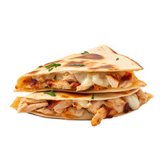 chicken quesadilla isolated on transparent background