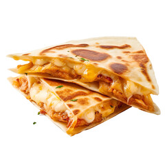 chicken quesadilla isolated on transparent background