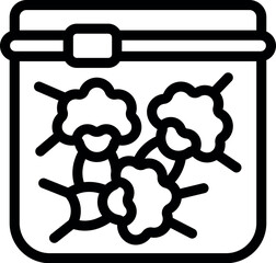 Full vacuum bag icon outline vector. Steak zipper. Ice market