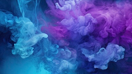 Fototapeta premium Blue and purple smoke background in an abstract canvas style. Generative AI