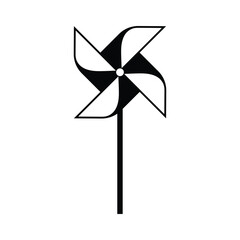 Pinwheel Silhouette. Black and White Icon Design Elements on Isolated White Background
