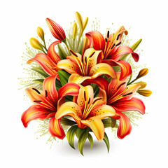 flower background, lily flower isolated on white background, lily on black, tiger lily flower