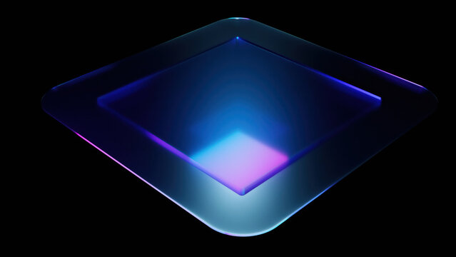 3d render squares glass