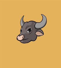 bull head vector, good for icon, logo, mascot, template design, character, product design, merchandise, etc